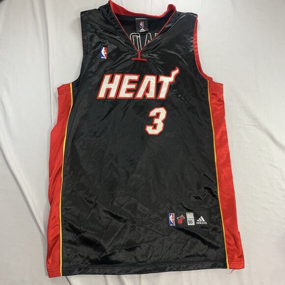 Adidas Miami Heat Dwyane Wade #3 Jersey Black Alternate Mens 50 Basketball - Picture 1 of 8